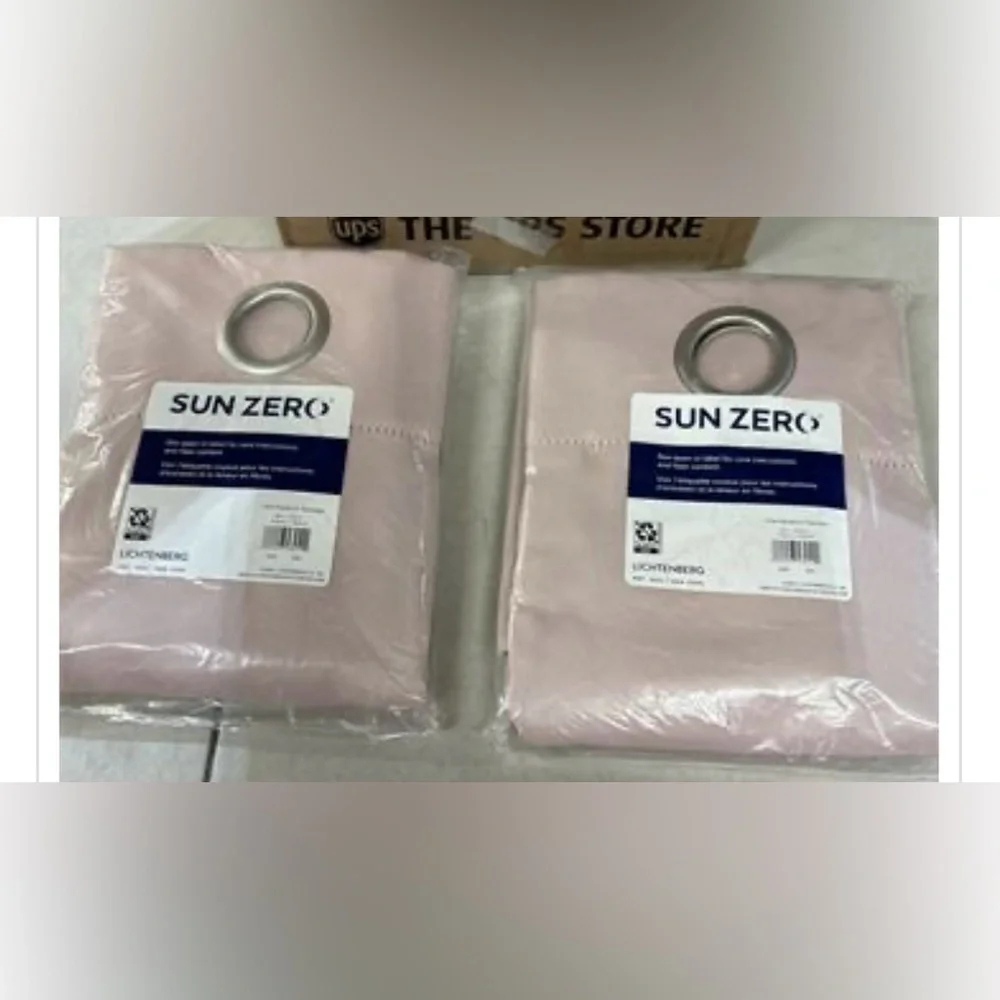 Sun Zero Saxon Energy Saving Blackout Grommet Curtain Panel; Set of 2 Panels